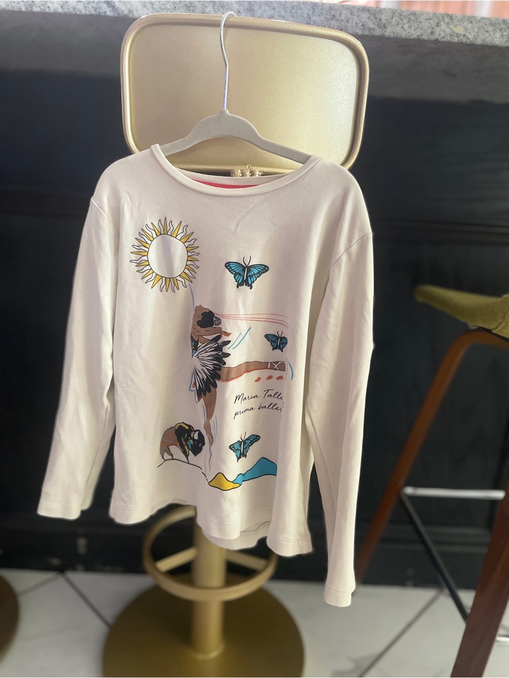 Girls' Piccolina Cream Long-Sleeve Maria Tallchief Top